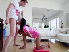 Ebony Nia Nacci Fantasy Football Fucking with Ryan Mclane - POV Interracial hardcore