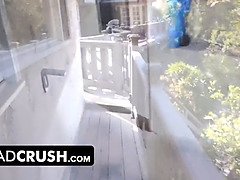 Stepdaughter Eliza Ibarra's secret is out: Slobbering on huge cock while DadCrush watches POV-style