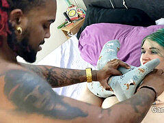 Mooie dikke vrouwen, Zwart, Mollig, Condoom, Lul, Eerste keer, Verlegen, Tatoeage