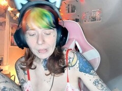 Erotisch, Brillen, Kut duiken, Roodharige vrouw, Tatoeage