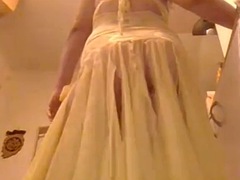 The breasts are very beautiful in this dress. mp4