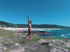 Bum DRIVER XXX - Galicia beach Doninos. Naked dance Sasha Bi