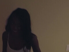 Americano, Negro, Ébano, Novia, Al aire libre, Piscina, Pov, Tatuaje