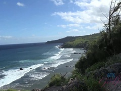 Amateur, Plage, Bikini, Petite amie, De plein air, Public, Rasée, Nénés