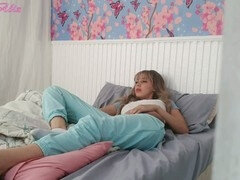Stepsister secretly filmed masturbating by stepbrother in their shared room