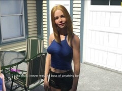 Hot blonde with big boobs in an adult visual novel game walkthrough