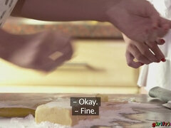 美女, 指いじり, 彼女, キス, キッチン, レズビアン, なめる, 現実