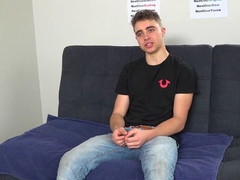 Casting handsome jock with big fat cock