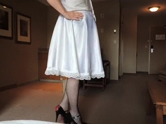 girlsy Ray Slow Strip in white girlsy dress