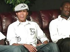 Latino finds himself in between two black dongs