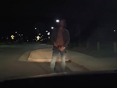 A striptease on a public road