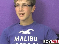 Jockstrap glasses twink Tommie Reed hot solo masturbation