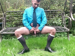 Piss outside in suit