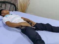 Gay Dude Smells His Feet Gets A Boner And Cums