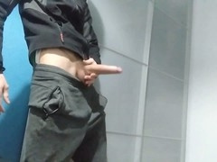 Jacking, cum in hand, gay jerking off