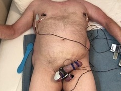 Electro stimulation penis, nipples electric bondage, anal spasm