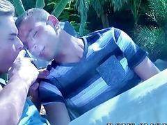 Sexy smoking twinks pounding outdoor