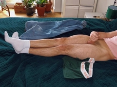 My buddy is in the next guest room and I'm masturbating off