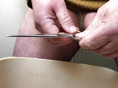 Monday foreskin with piss: scissors