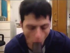 White Mexican Young Boy Sucking Black Cock Eating Cums 8