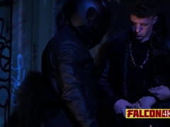 This harsh shirtlifter dude enjoys biker studs