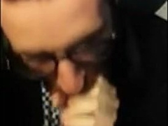 Hot bearded guy sucking guy in public restroom 6