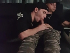 Pavel catches Silvio while he's stroking