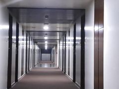 Naked in hotel corridor and hallway