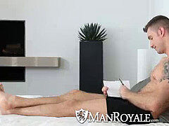 HD ManRoyale - Hot tattooed guy deep throats a spunk-pump firm
