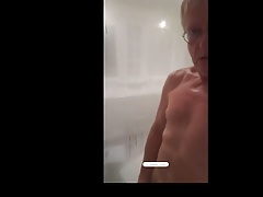 dad jerking in shower