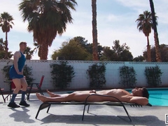 STUDS - Ginger Hotty Jesse Stone Gets His Jaws Nailed Firm By Malik Delgaty At The Pool