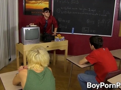 Adorable Ash-Blonde And Stunning Dark-Haired Twunk Studs Barebacking Rigid