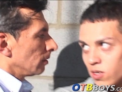 Sexy little twink becomes a prison bitch for a mature guy