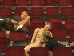 Lads Have An Orgy In An Auditorium