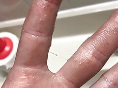 Sink Masterbation with dirty hands. Lots of Precum