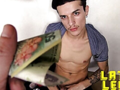 Scrawny Latino dude takes a huge facial after raw anal