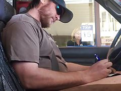 Horny Guy Bustin A Nut at the Bank ( Hands free Public Cum )