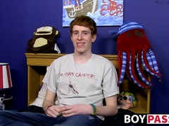 Guy with red hair gets interviewed before a solo session