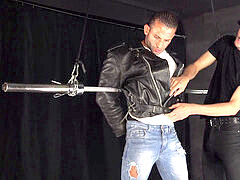 Straight Latino Muscle Stud turned sadism & masochism restrain bondage Slave