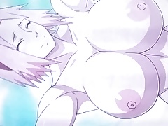 Cumming on Sakura Haruno (big tits)