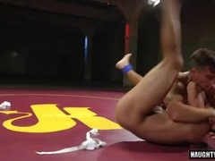 Watch as a massive dong fucks a guy's throat and makes him take a facial cumshot