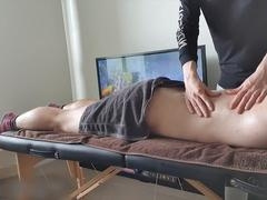Hairy young guy enjoys a naked massage