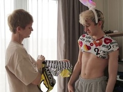 Nasty twink seduces two hung students for steamy action - Part 1