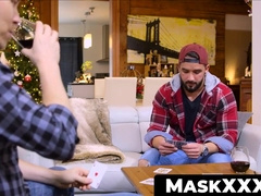 MaskXXX.com - Zack's hard dick wanking session after losing a game of poker