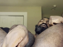 Papa Opens Up Butt Hole With Long Black Wand