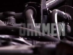 Car mechanics want to get off so they take an anal sex break