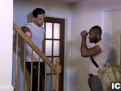 dark-hued man Noah Donovan pulverizing his boyfriend Roman Todd