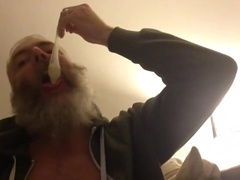 Mmmm horny cum eating from condom