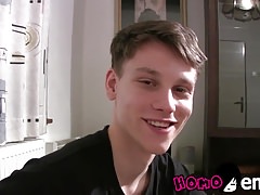 Breeding twinks Johan Koco and Steve Maxx play with a camera