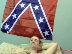 Horny gay amateur Joe returns for some barebacking session and uses his cock to explo